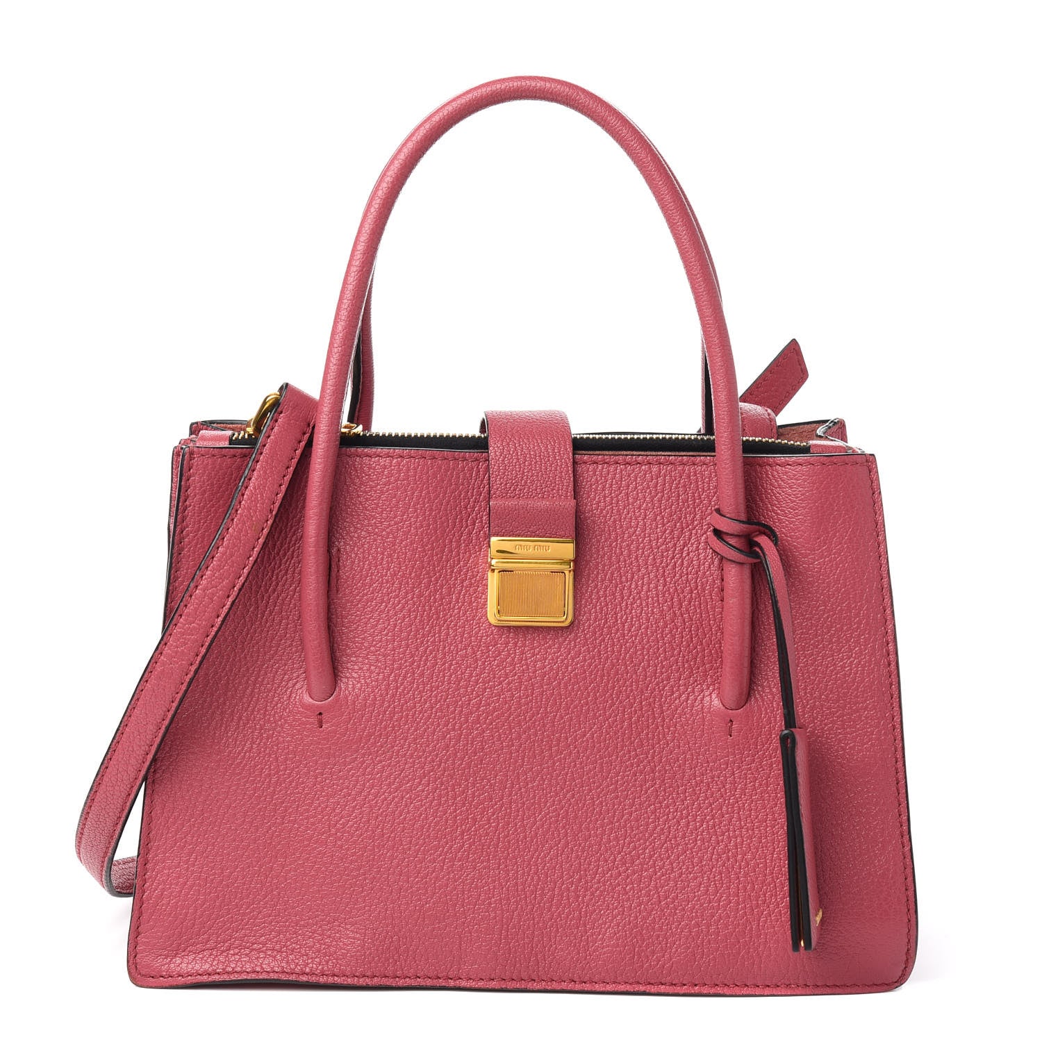Miu Miu Goatskin Madras Tote Peonia 1 of 9
