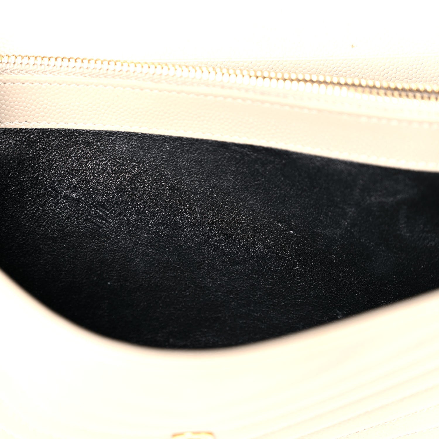 Saint Laurent Grain De Poudre Matelasse Chevron Monogram Chain Wallet Dark Beige 13 of 17