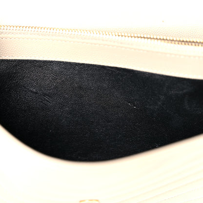 Saint Laurent Grain De Poudre Matelasse Chevron Monogram Chain Wallet Dark Beige 13 of 17