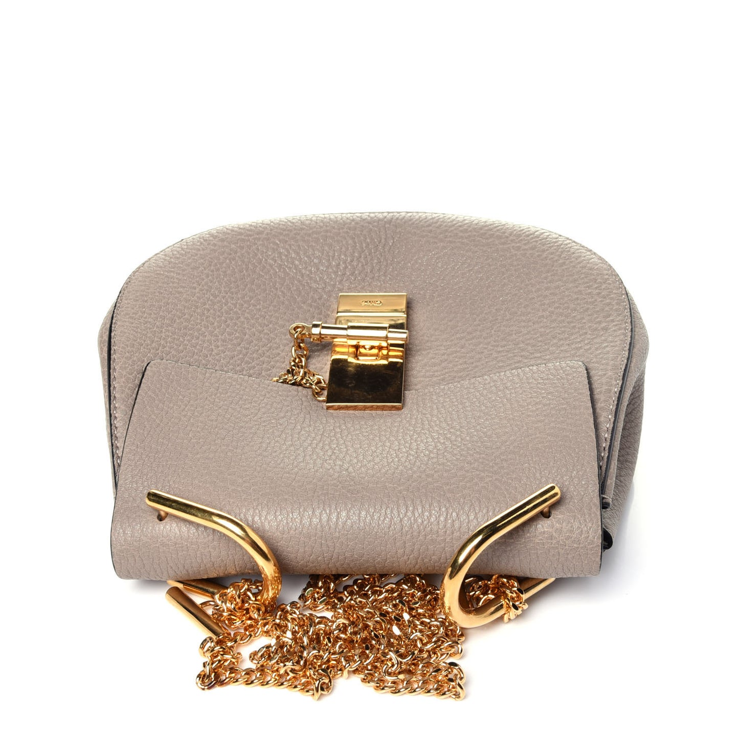 Grained Lambskin Mini Drew Shoulder Bag Motty Grey