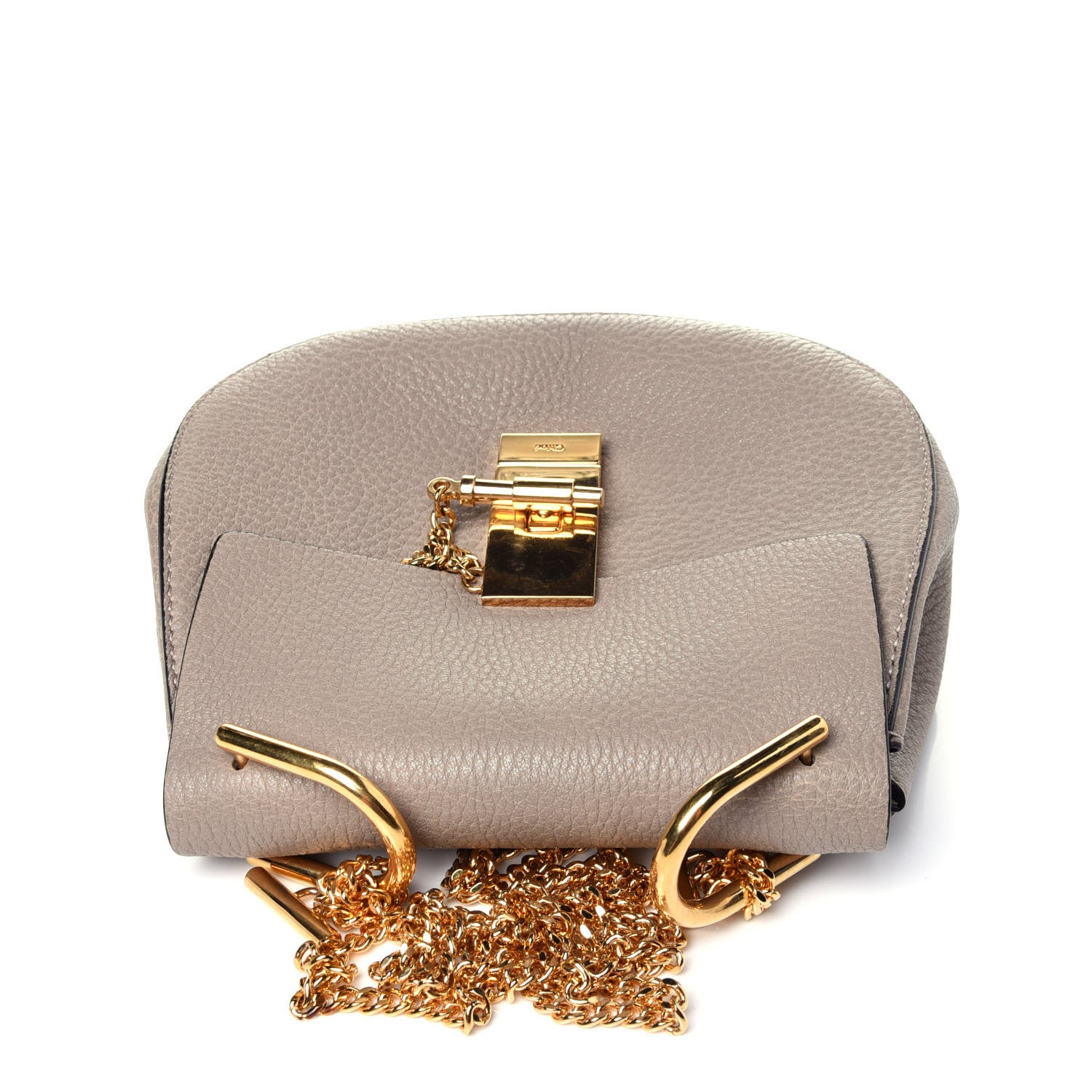 Chloe Grained Lambskin Mini Drew Shoulder Bag Motty Grey 10 of 10