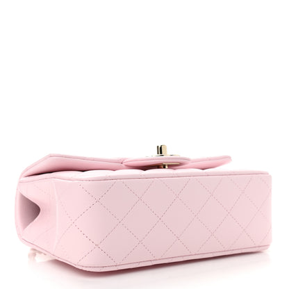 Chanel Lambskin Quilted Mini Top Handle Rectangular Flap Light Pink 4 of 9