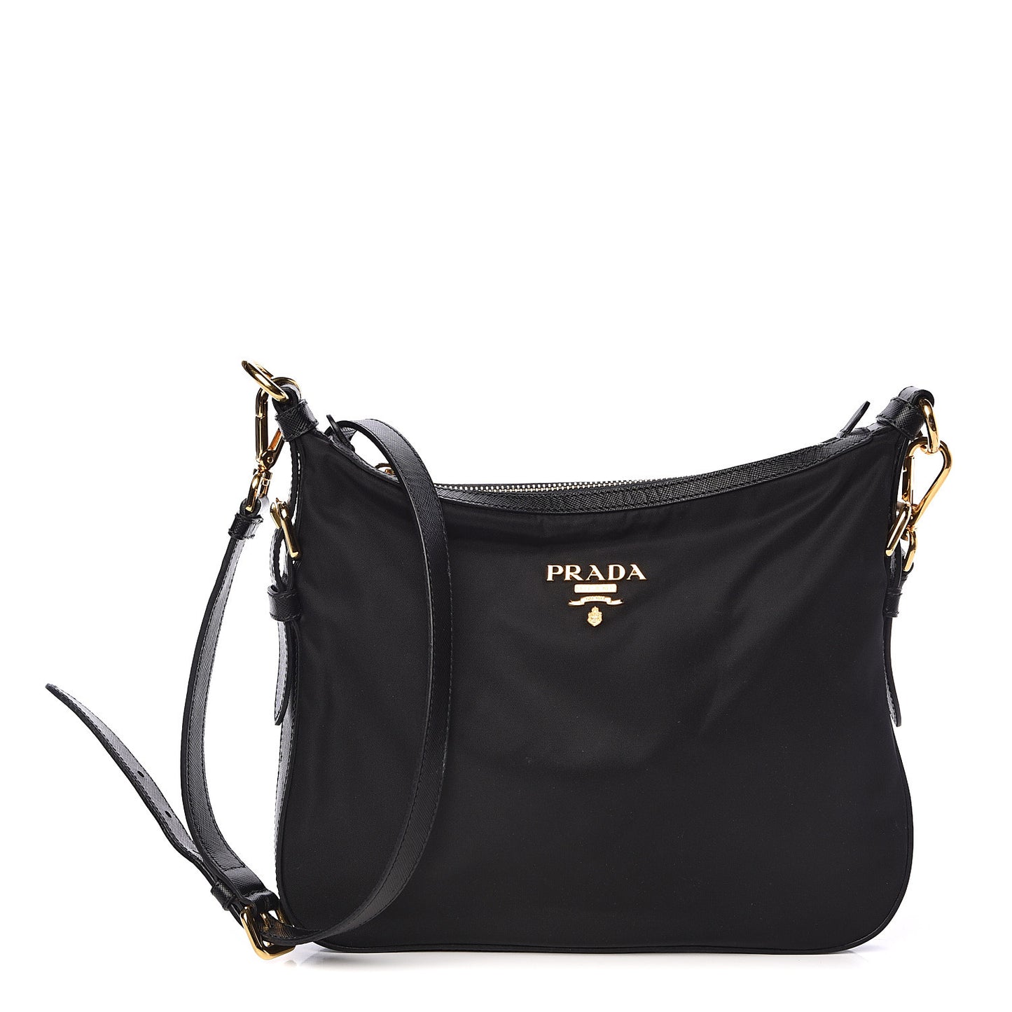 Tessuto Nylon Saffiano Vela Crossbody Bag Black