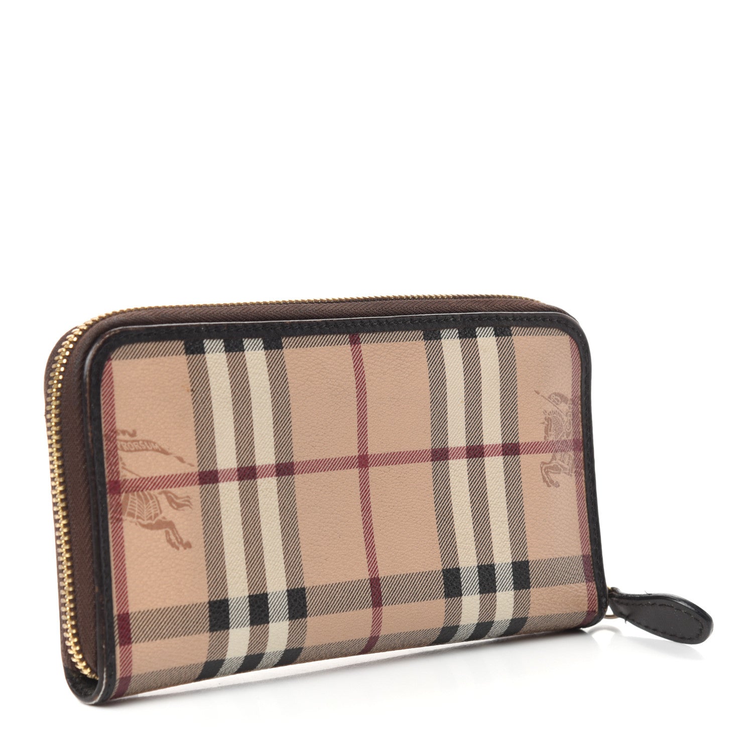 Burberry Haymarket Check Large Ziggy Zip Around Wallet Chocolate 3 of 6