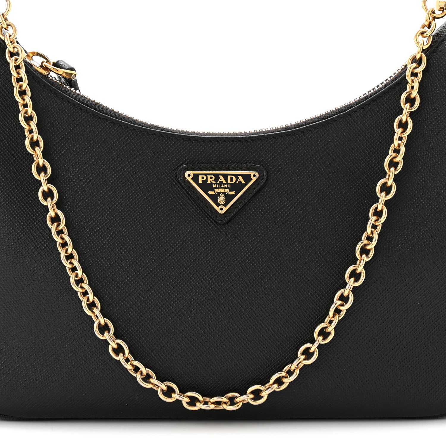 Prada Saffiano Lux Re-Edition 2005 Shoulder Bag Black 9 of 11