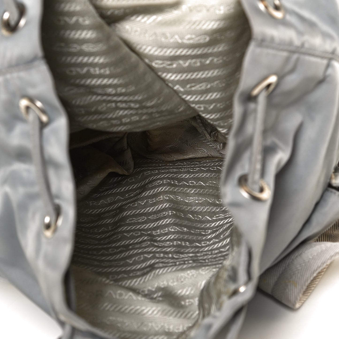 Nylon Vela Double Buckle Backpack Grey