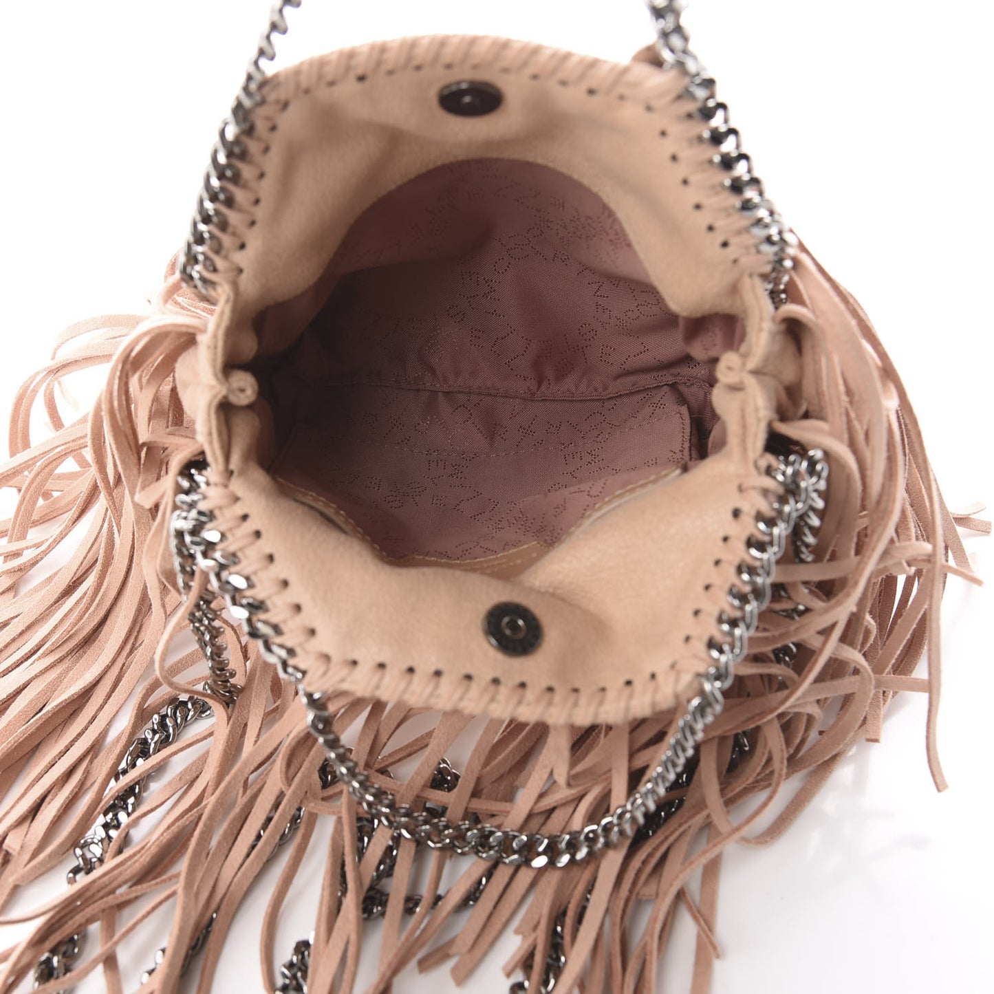 Shaggy Deer Fringe Tiny Falabella Tote Powder