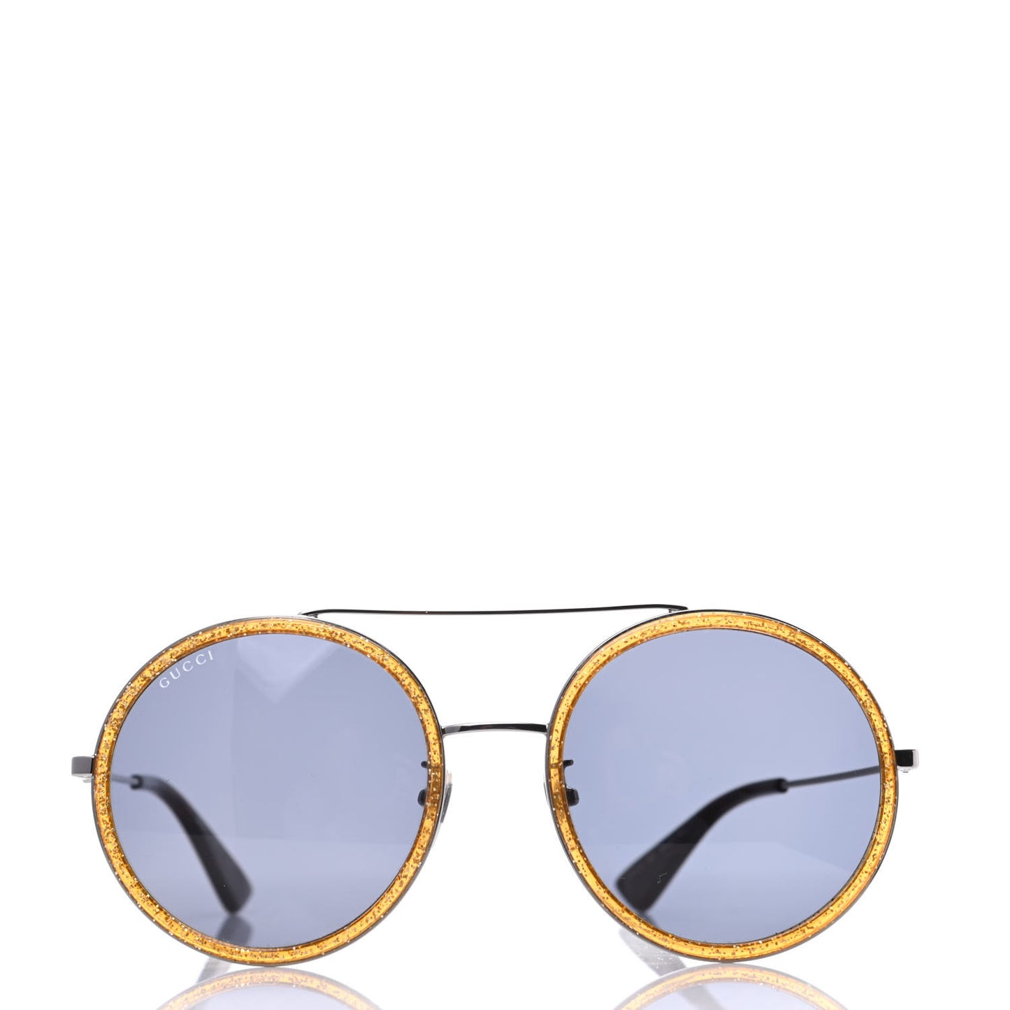 Round Frame Glitter Sunglasses GG0061S Yellow