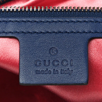 Gucci Velvet Matelasse Deer Embroidered Small GG Marmont Shoulder Bag Cobalt 6 of 13