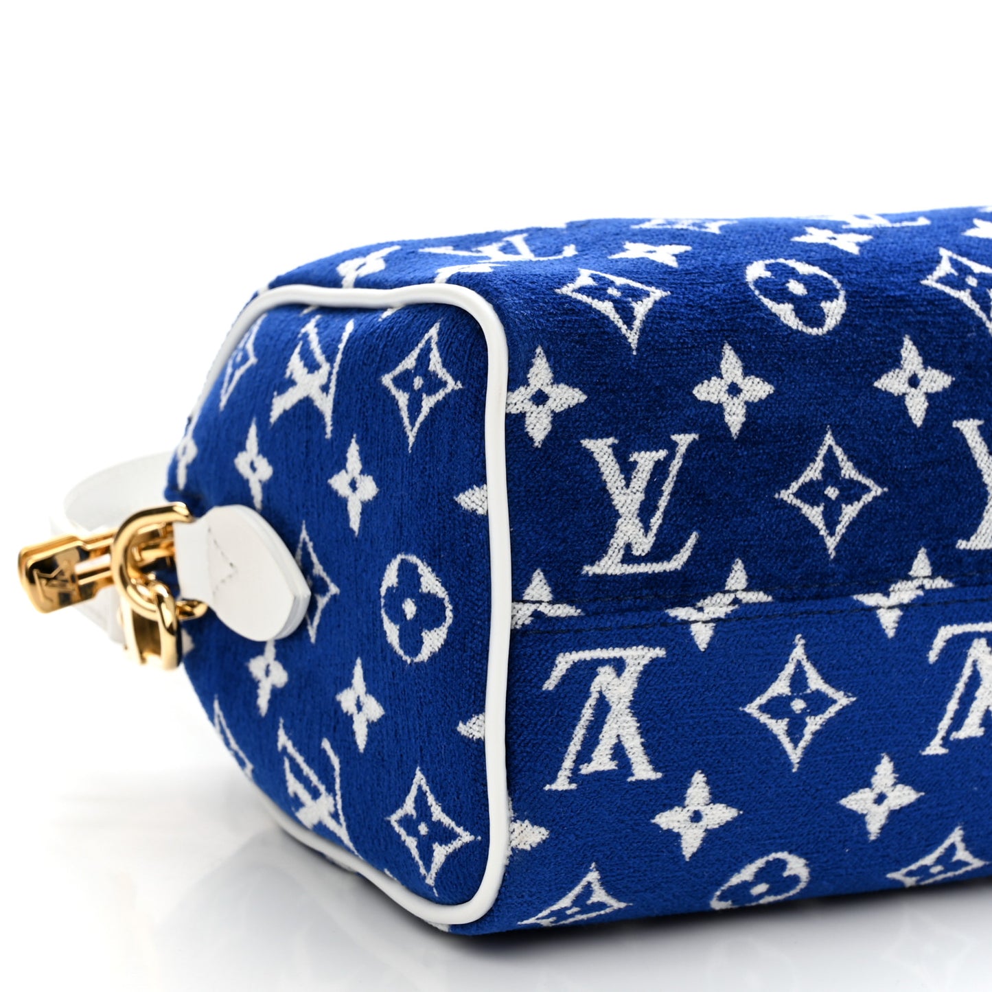 Jacquard Velvet Monogram LV Match Speedy Bandouliere 20 Blue