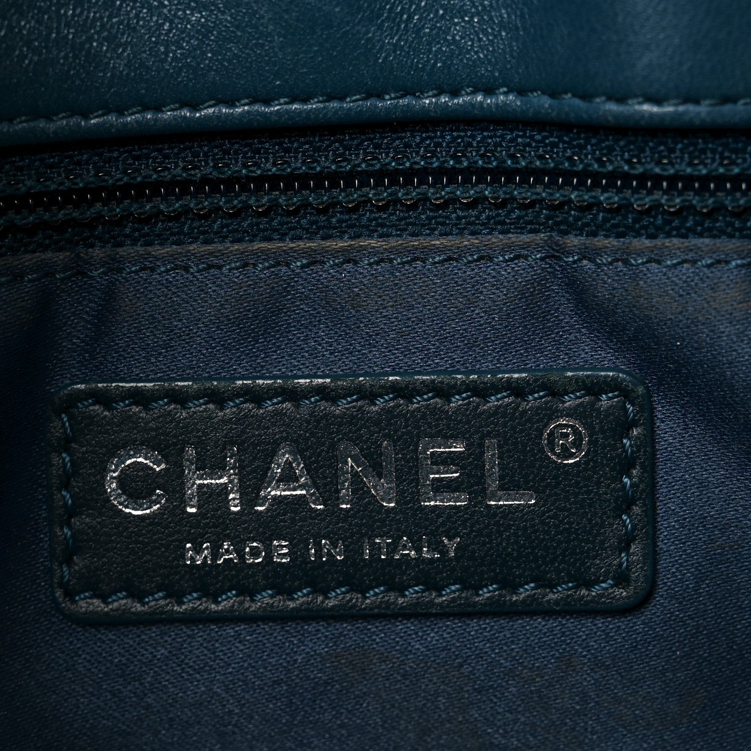 Chanel Lambskin Quilted Easy Carry Shopping Tote Blue 5 of 10