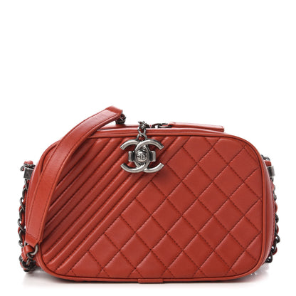 Chanel Lambskin Quilted Small Coco Boy Camera Case Red 1 of 10