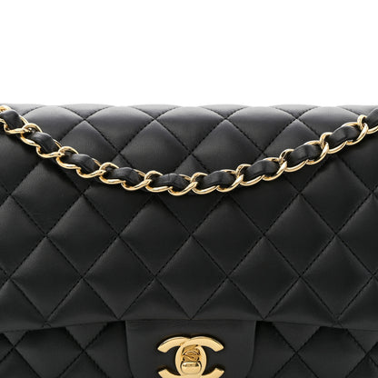 Chanel Lambskin Quilted Medium Double Flap Black 8 of 10