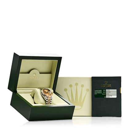 Rolex Stainless Steel 18K Yellow Gold 36mm Oyster Perpetual Datejust Watch Champagne Roman 116233 5 of 5