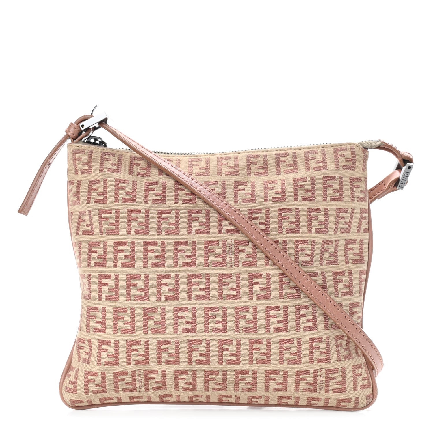 Fendi Zucchino Vitello Crossbody Beige Bruciato Bois de Rose 1 of 9