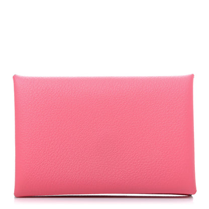 Hermes Evercolor Calvi Card Case Rose Azalee 1 of 7