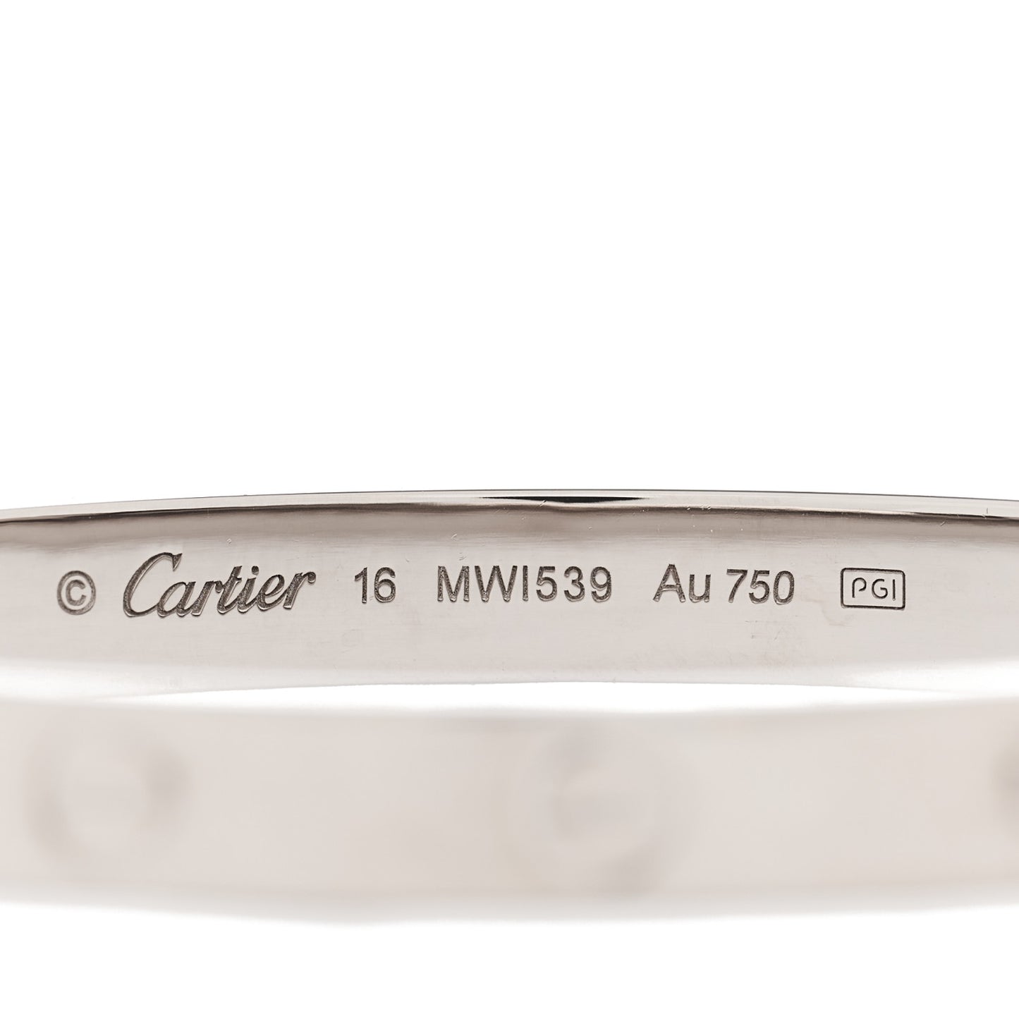 18K White Gold LOVE Bracelet 16