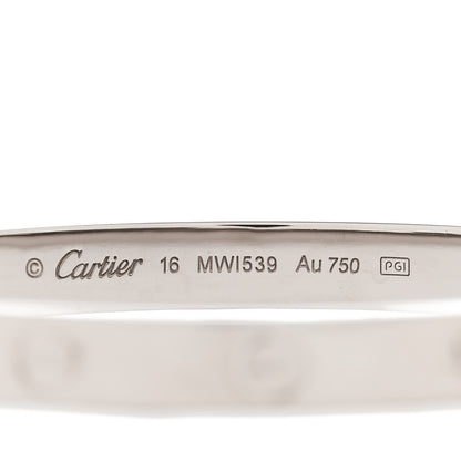 Cartier 18K White Gold LOVE Bracelet 16 4 of 4