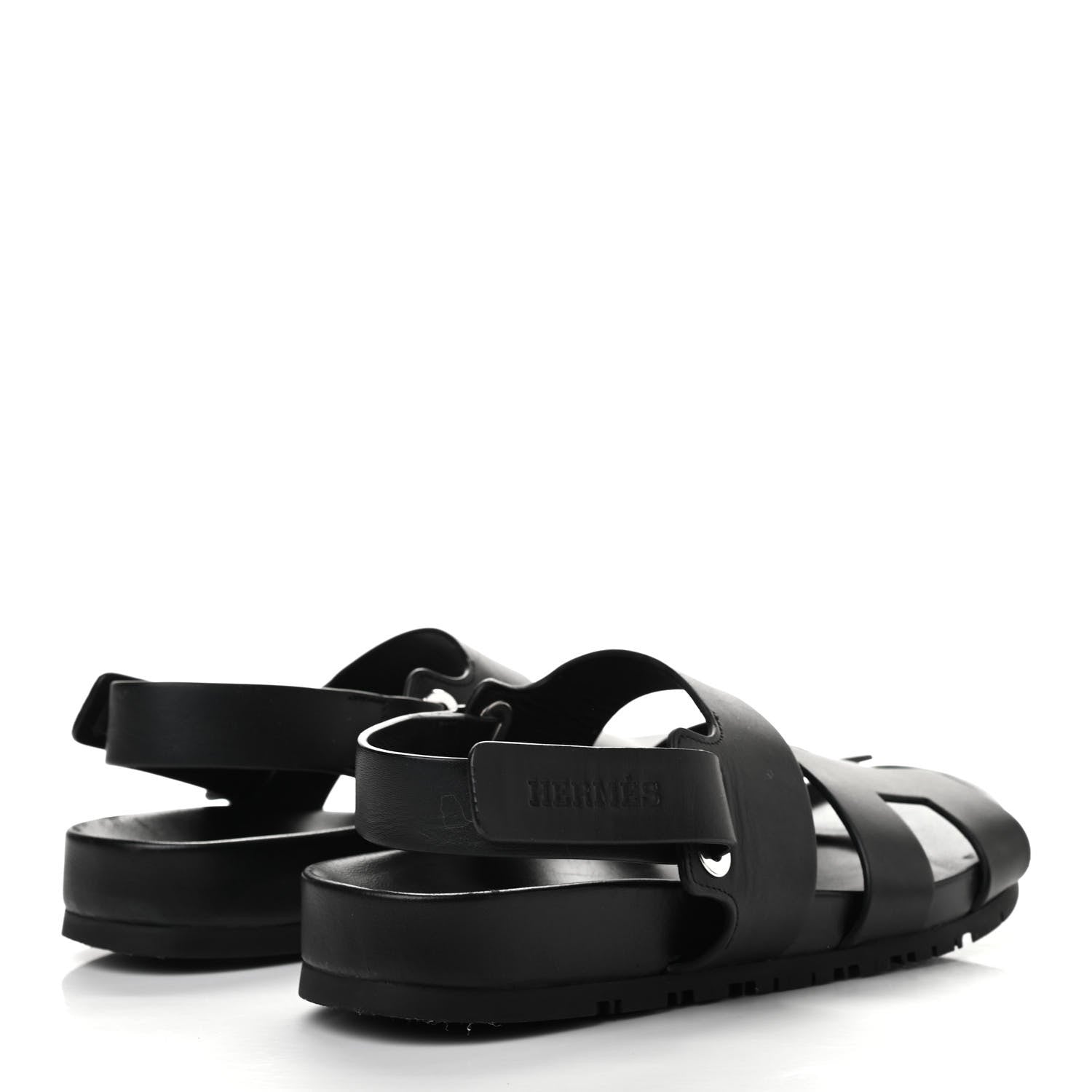 Hermes Calfskin Womens Takara Sandals 37 Black 4 of 9