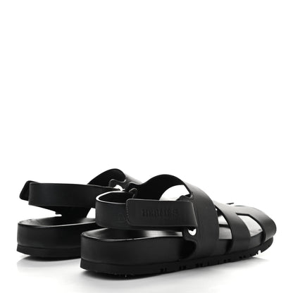 Hermes Calfskin Womens Takara Sandals 37 Black 4 of 9