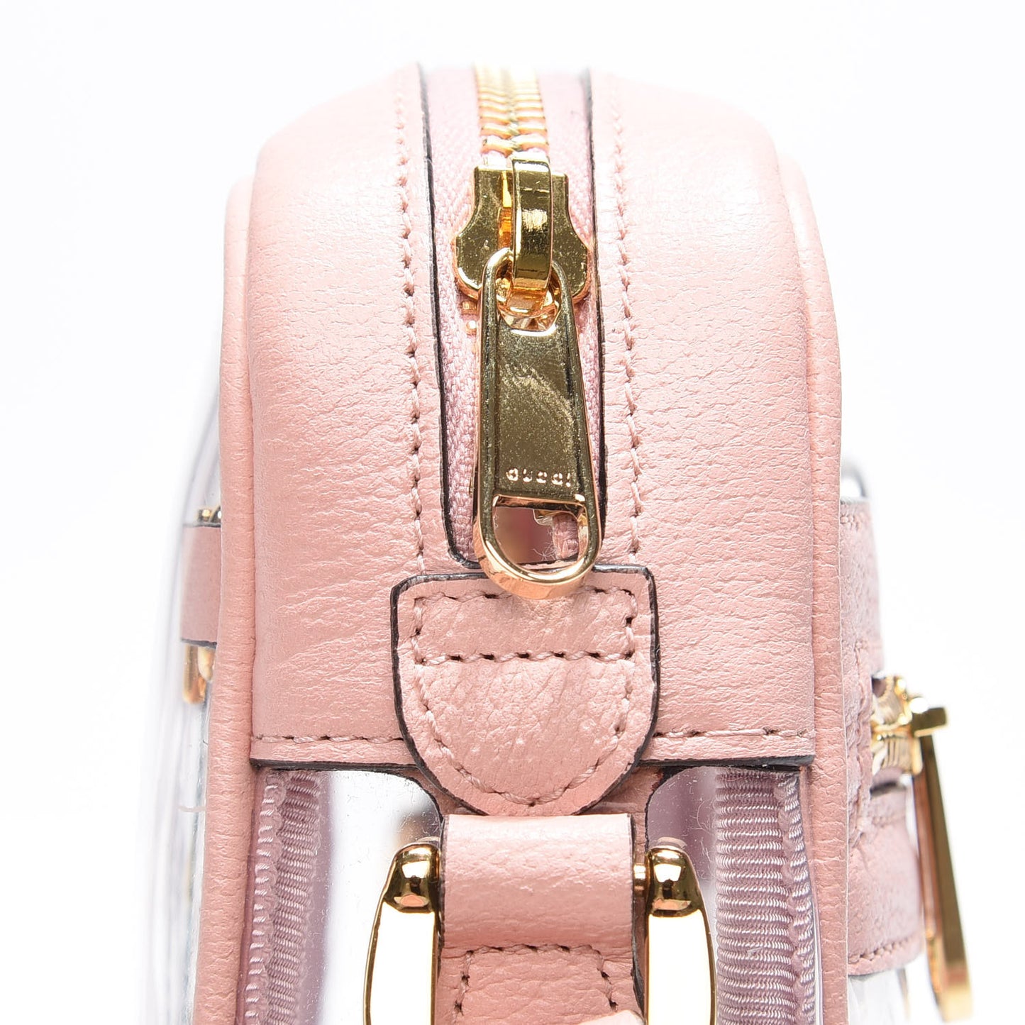 Vinyl Web Mini Ophidia Transparent Shoulder Bag Perfect Pink
