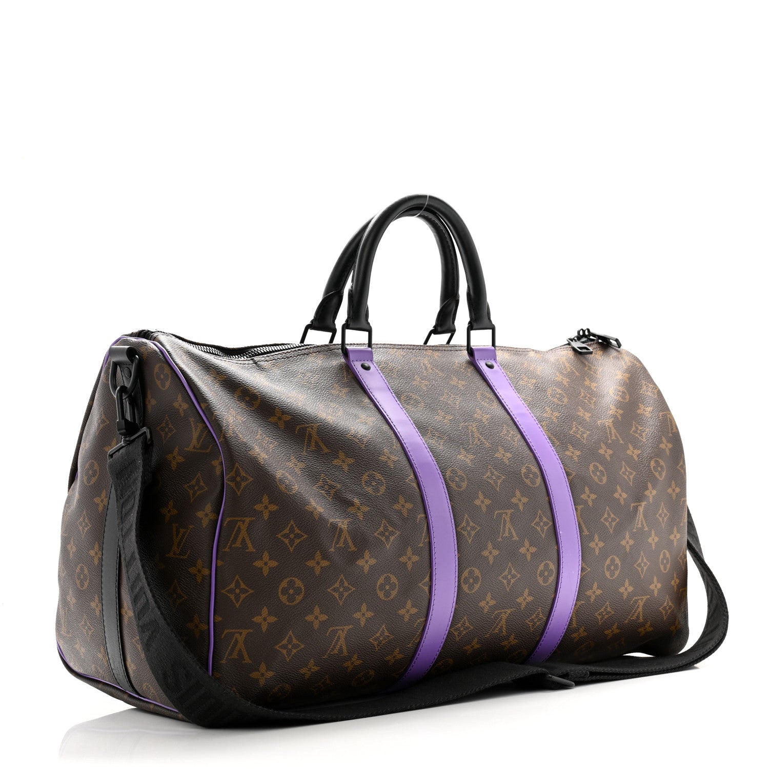 Louis Vuitton Monogram Macassar Keepall Bandouliere 50 Purple 2 of 8