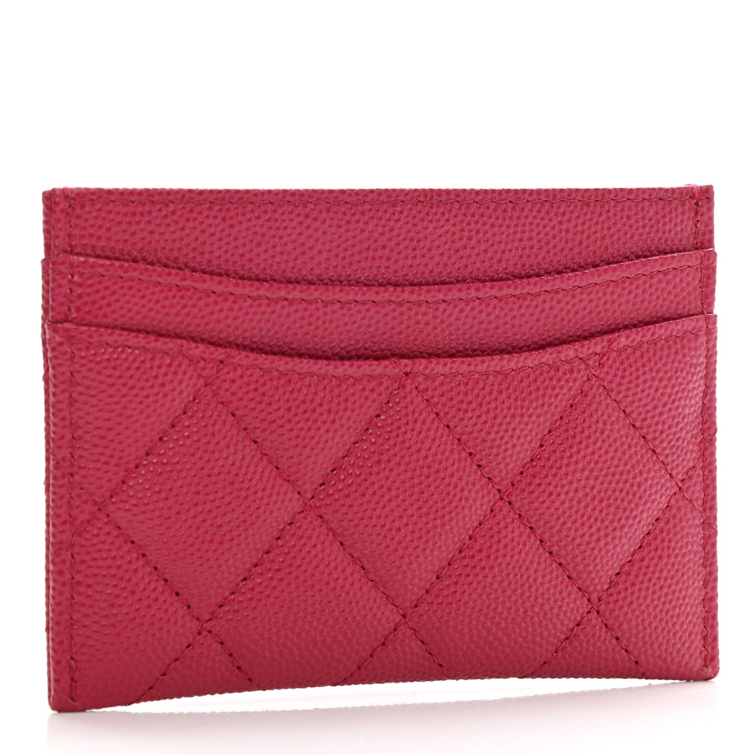 Chanel Caviar Quilted Card Holder Dark Pink 3 of 9