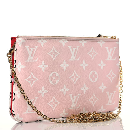 Louis Vuitton Monogram Giant Double Zip Pochette Rouge 3 of 9