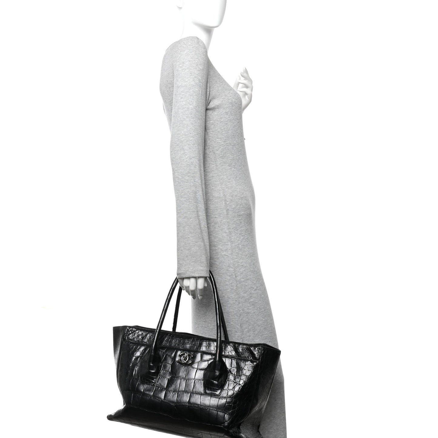Alligator Executive Cerf Shopper Tote Black
