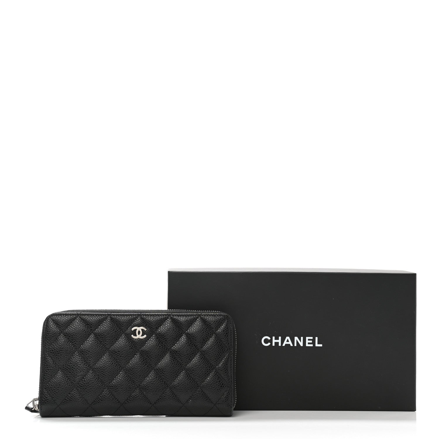 Chanel Caviar Quilted Large Gusset Zip Around Wallet Black 10 of 10
