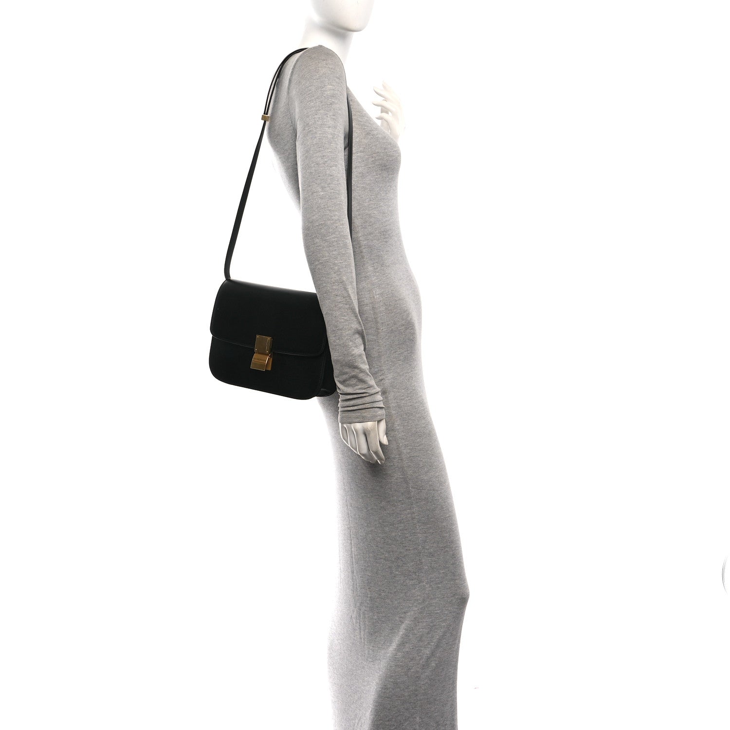 Celine Box Calfskin Medium Classic Box Flap Bag Black 2 of 11