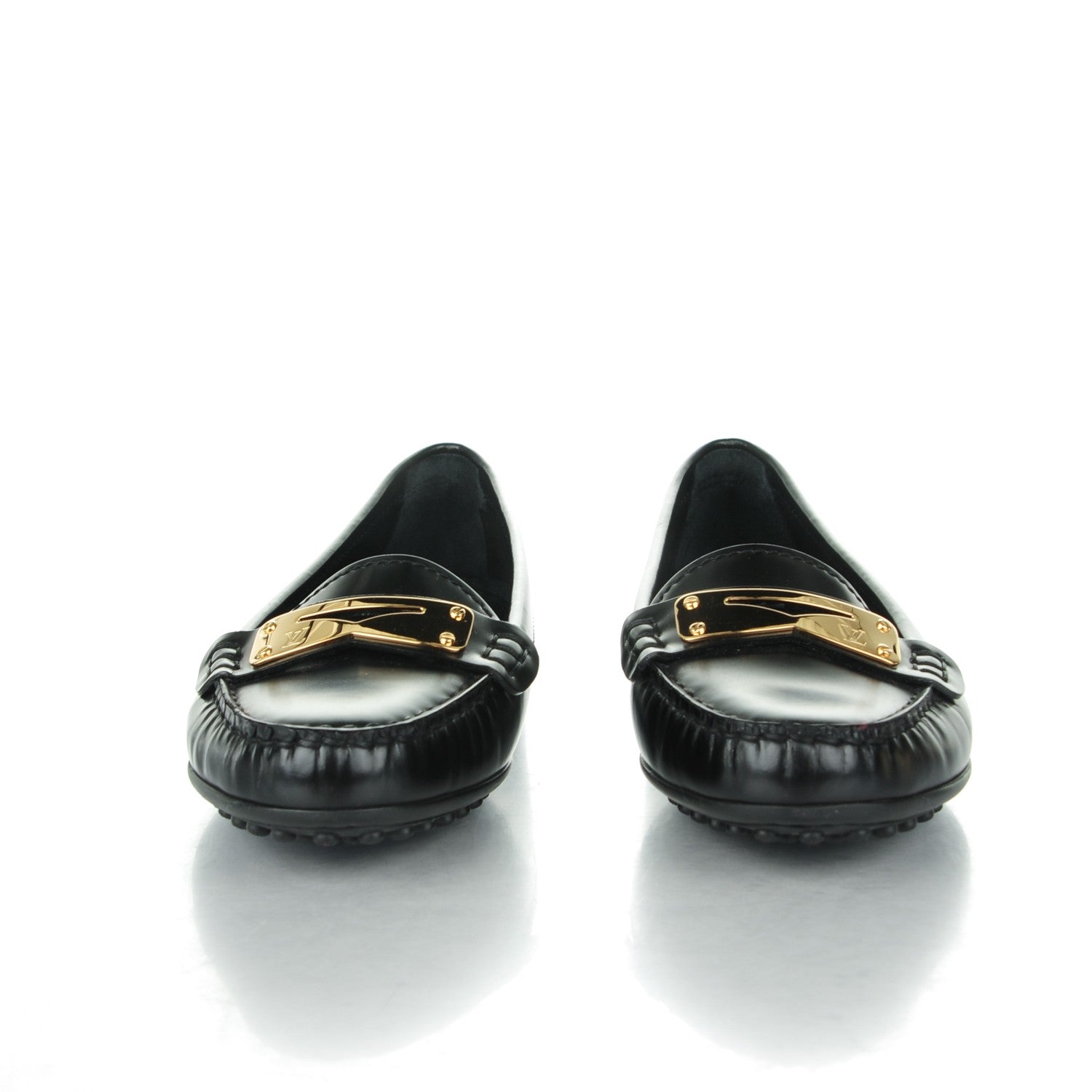 Louis Vuitton Calfskin Cluny Loafers 37.5 Black 2 of 7