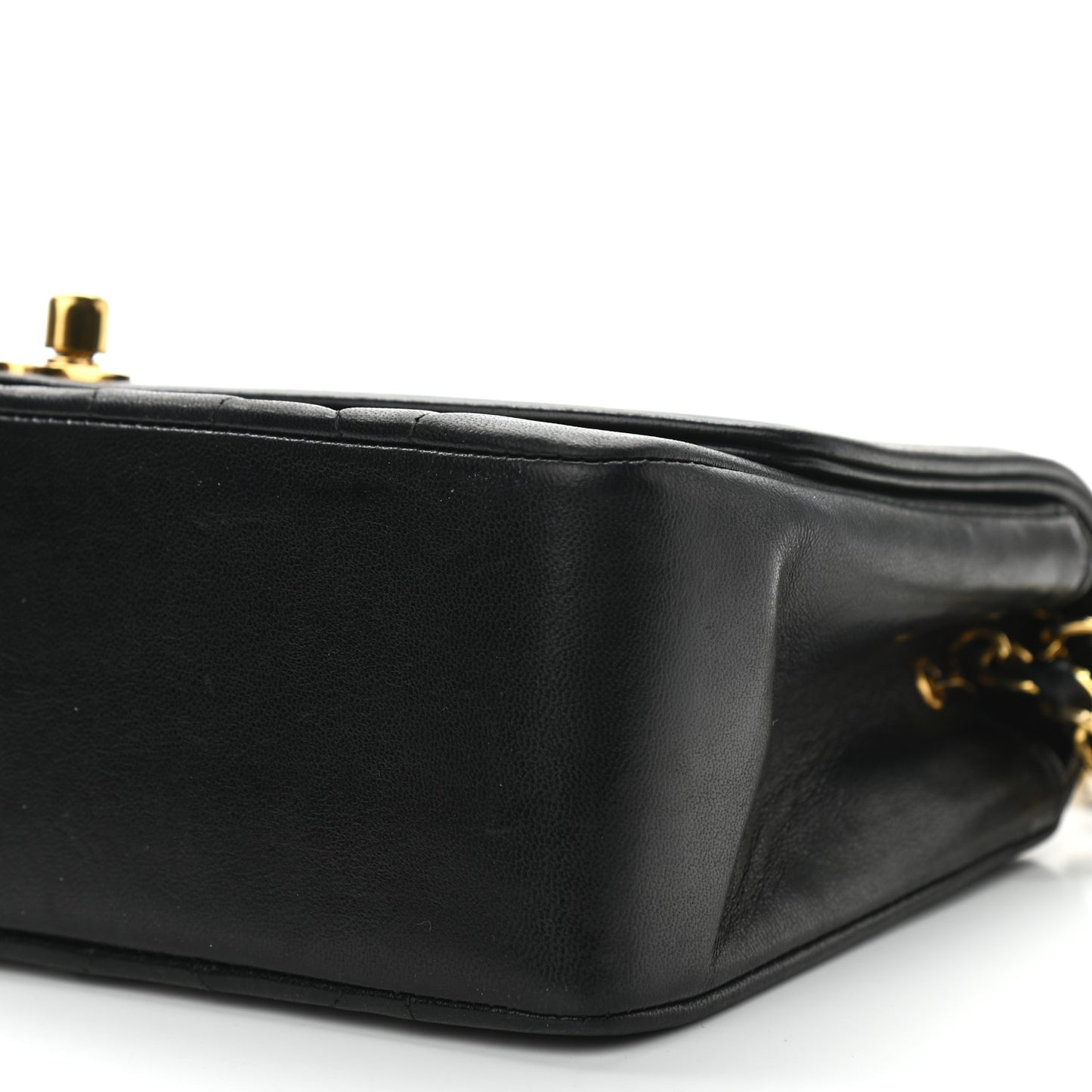 Lambskin Quilted Small Single Flap Black