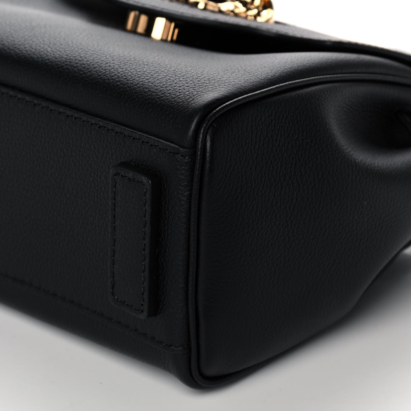 Grained Calfskin Small La Medusa Top Handle Bag Black