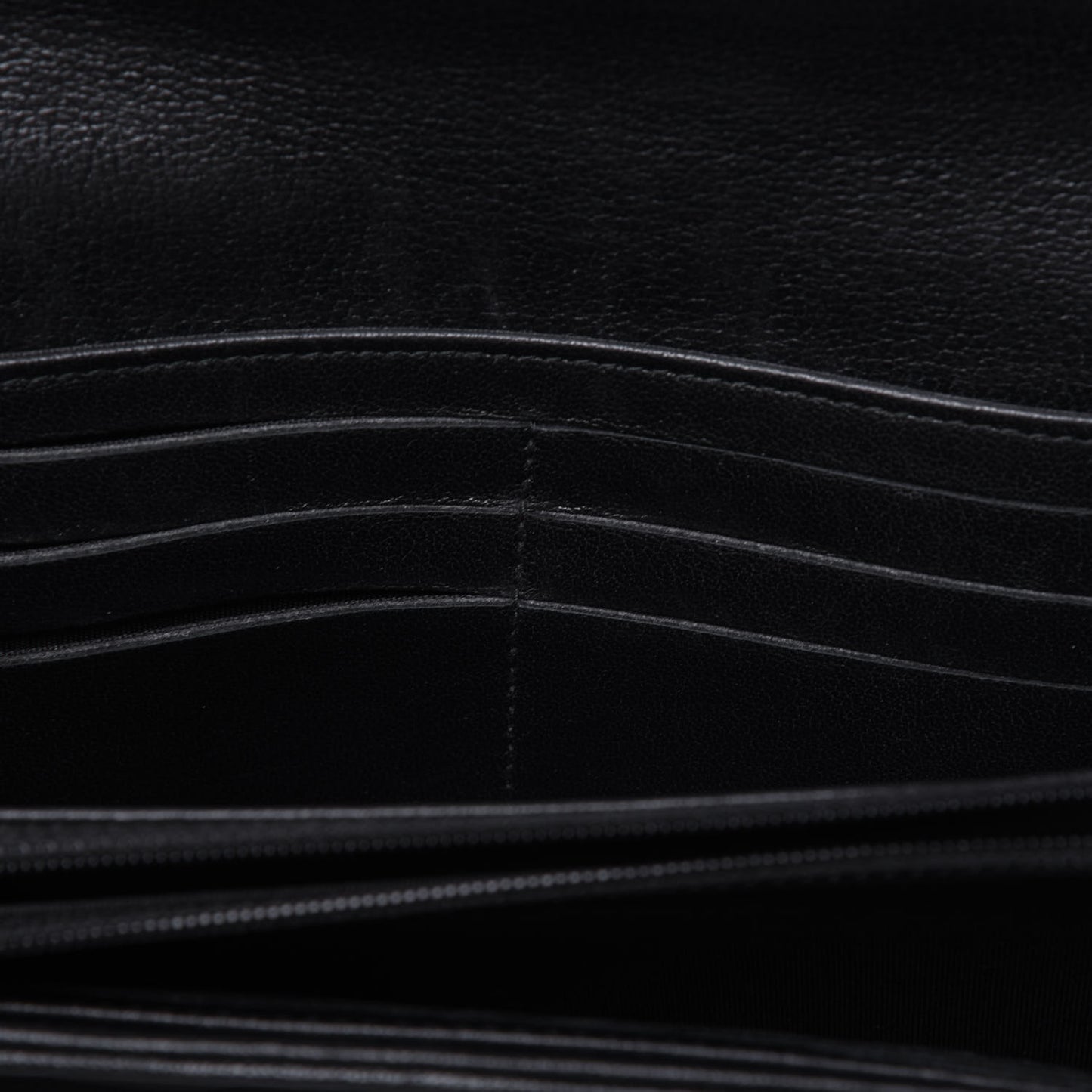 Sheepskin Quilted Mademoiselle Vintage Flap Wallet Black