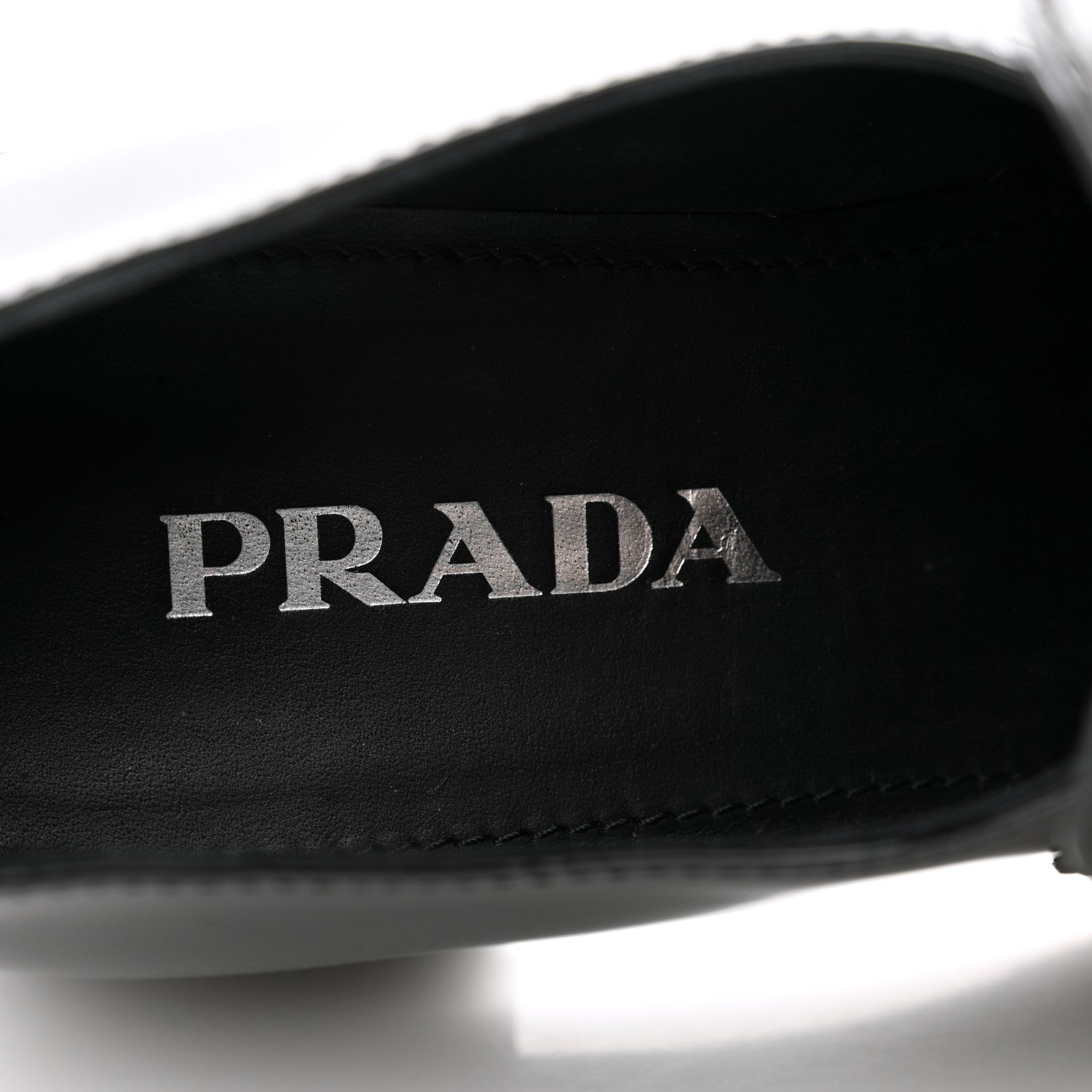 Prada Vernice Triangle 50mm Loafers 38.5 Black 6 of 10