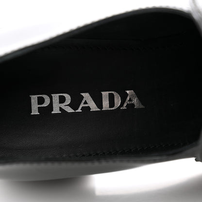 Prada Vernice Triangle 50mm Loafers 38.5 Black 6 of 10