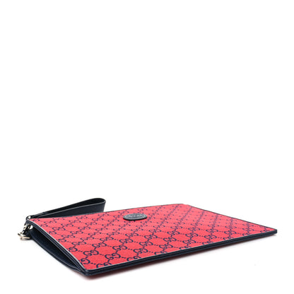 Gucci Monogram Multicolor Retro Interlocking G Wristlet Pouch Red Blue 4 of 11