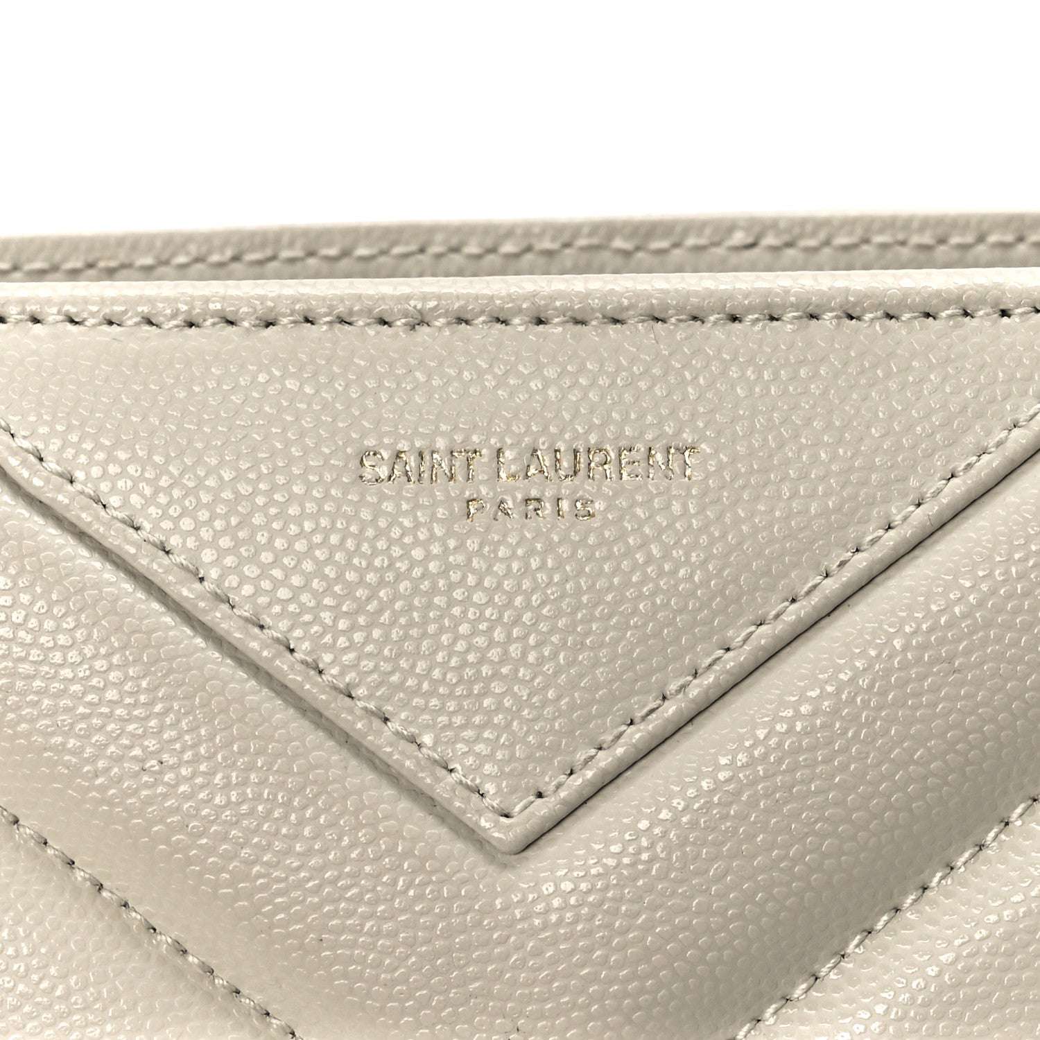 Saint Laurent Grain de Poudre Matelasse Chevron Medium Tribeca Shopping Bag Crema Soft 8 of 12