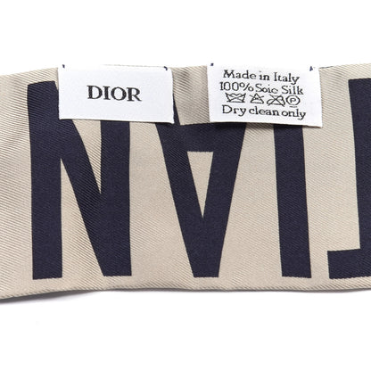 Christian Dior Silk Oblique Mitzah Scarf Blue 2 of 3
