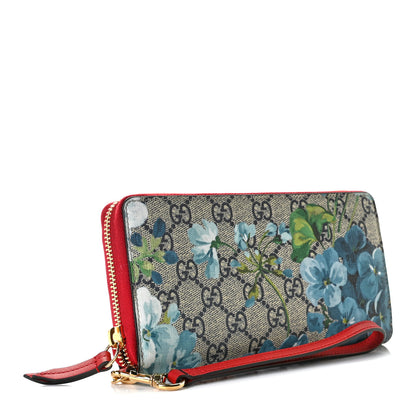 Gucci GG Supreme Monogram Blooms Wrist Wallet Blue 3 of 8