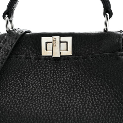 Fendi Cuoio Romano Selleria Bi-Color Mini Peekaboo Iconic Satchel Black Mou 8 of 10