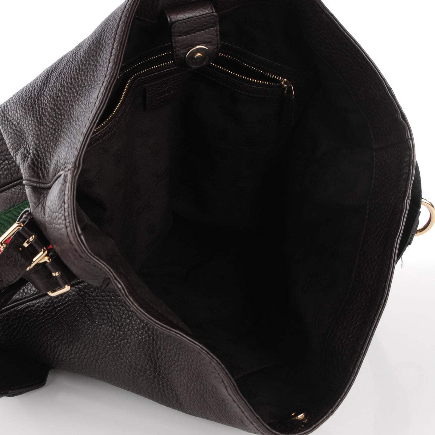 Pebbled Calfskin Medium Heritage Shoulder Bag Dark Brown