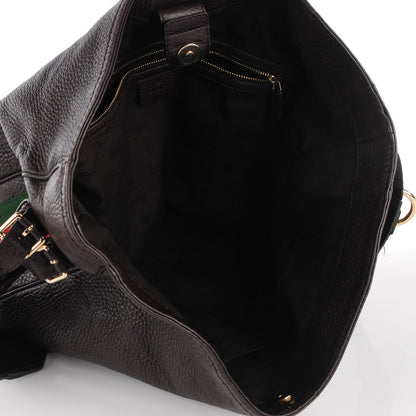 Gucci Pebbled Calfskin Medium Heritage Shoulder Bag Dark Brown 5 of 7