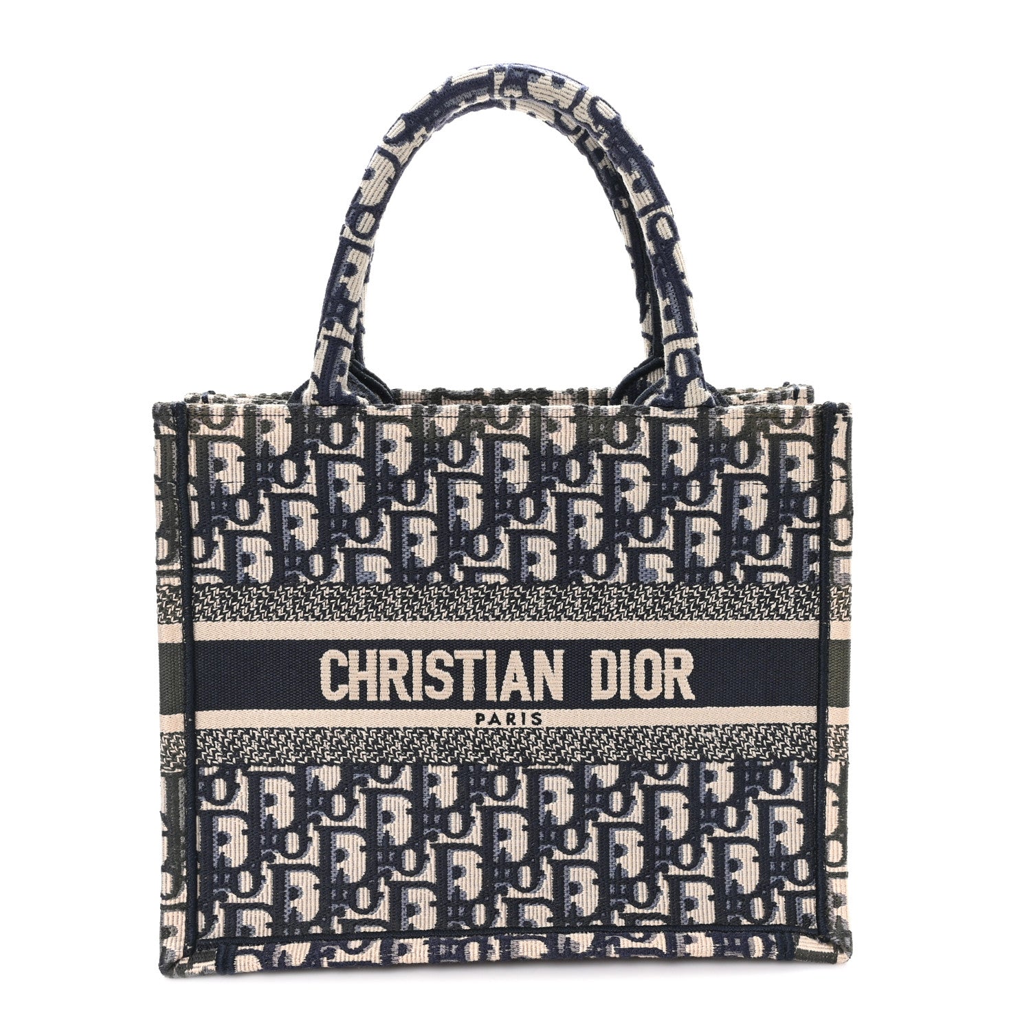 Christian Dior Oblique Small Book Tote Blue Multicolor 1 of 12
