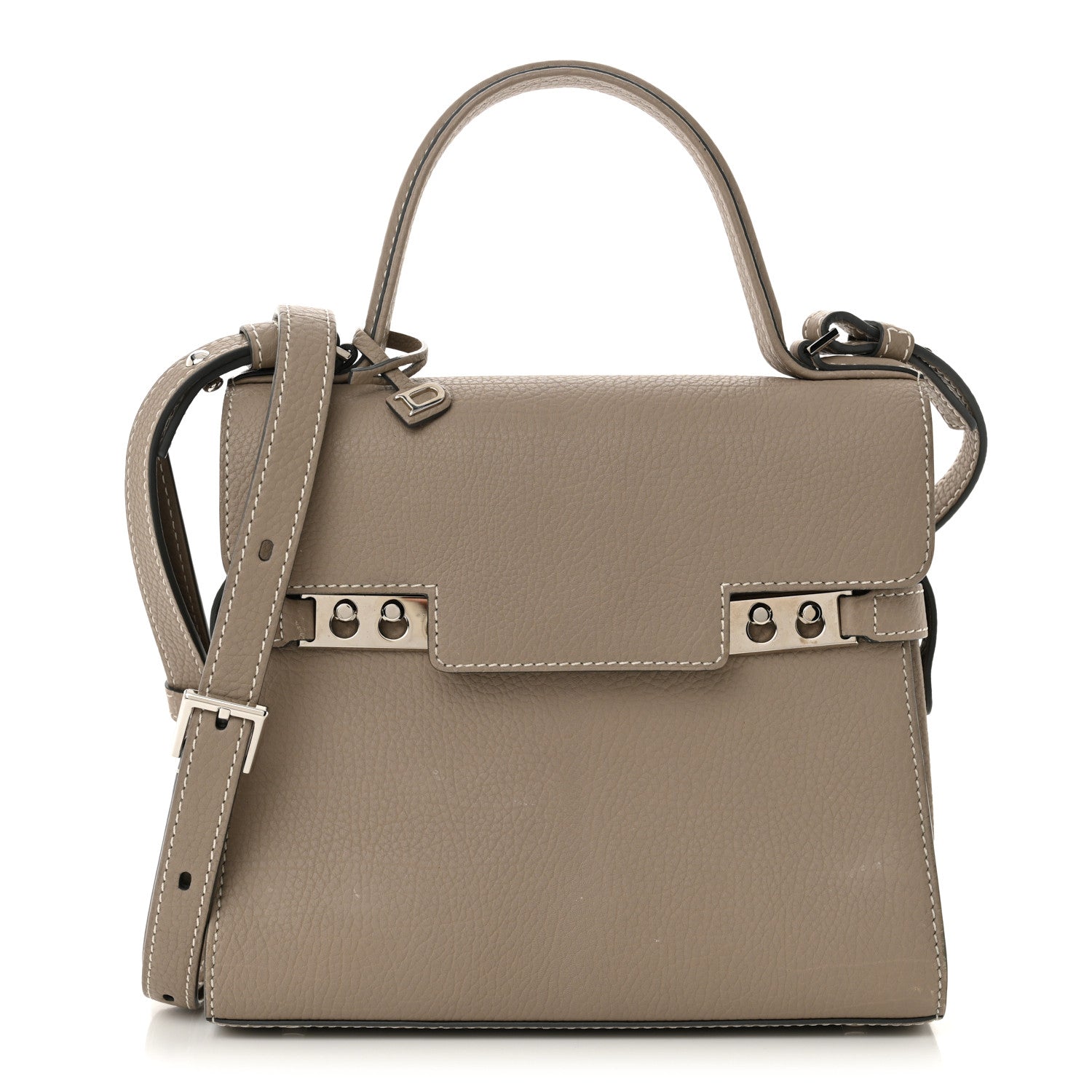 Delvaux Crispy Calfskin Mini Tempete Satchel Tourterelle 1 of 12
