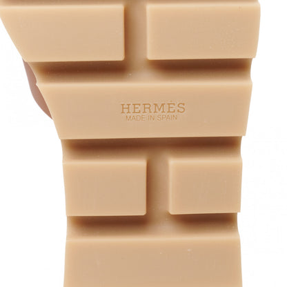 Hermes Calfskin Cork Eze 30 Sandals 37 Marron Glaise 6 of 9