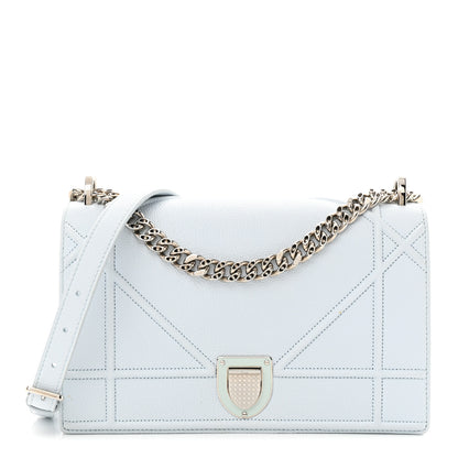 Christian Dior Grained Calfskin Medium Diorama Flap Bag Light Blue 1 of 15