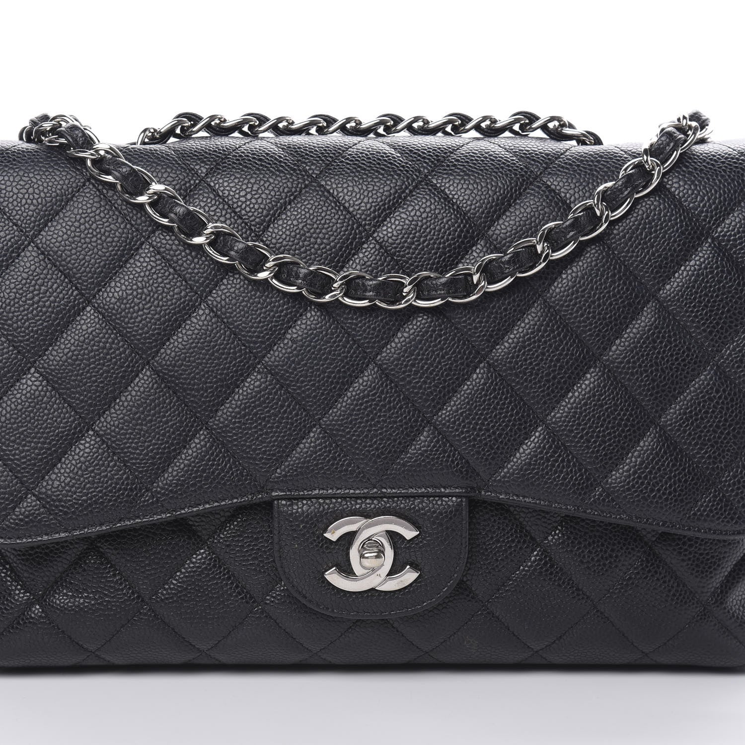 Chanel Caviar Quilted Jumbo Single Flap Black 9 of 15