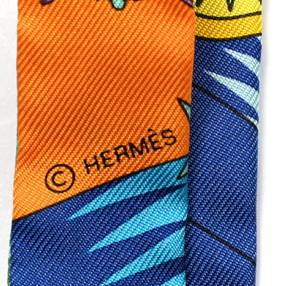 Hermes Silk La Source De Pegase Doll Twilly Orange Vif Jaune 2 of 5